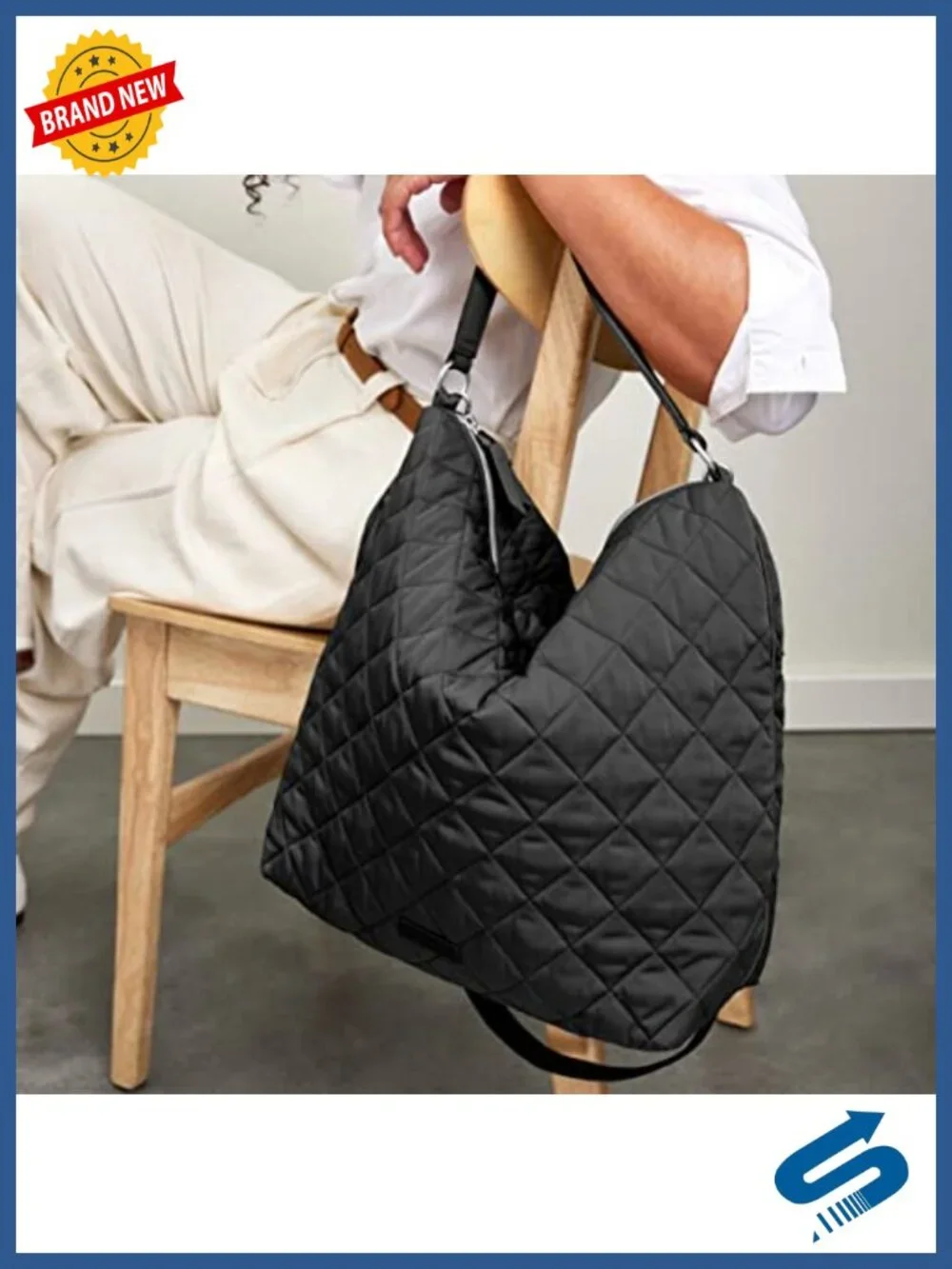 Performance Twill Oversized Hobo Shoulder Bag, Lightweight Water-Repellent